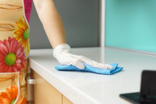 Curtain cleaning in a bright living room with fresh drapes