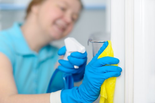 Mattress stain treatment supplies on a bed